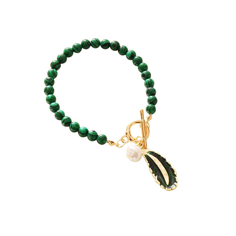 Carmiora Calm Halskette und Armband aus natürlichem Malachit