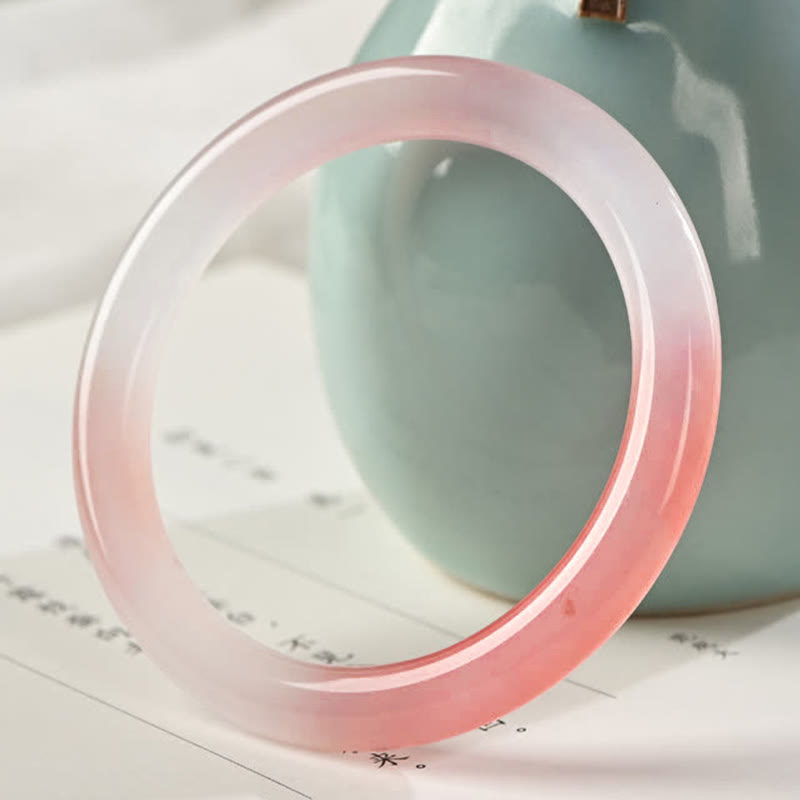 Carmiora Pink Golden Silk Jade Reichtum Armband Armreif