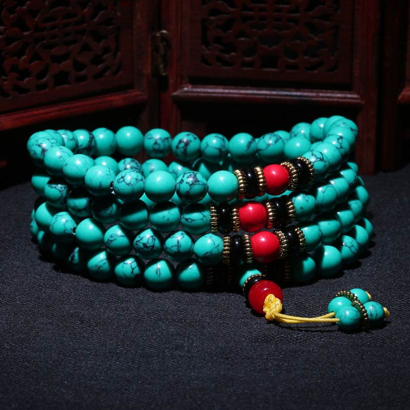 Carmiora tibetisches türkisfarbenes Heil-Mala-Armband