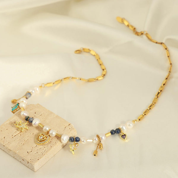 Halskette mit Anhänger in Tropfenform aus 18 Karat Gold