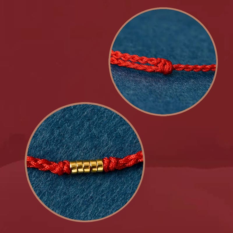 Carmiora Lucky Golden Bead geflochtenes Armband-Fußkettchen