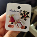 3-teiliges Set mit Emaille-Broschen mit Weihnachtsmotiven