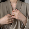 3-teiliges elegantes Set mit gedrehten Kettenringen