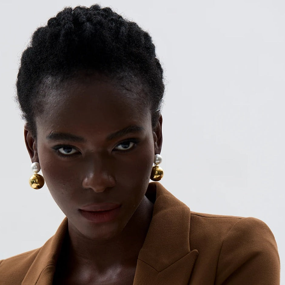 Perlenkugel-Ohrringe