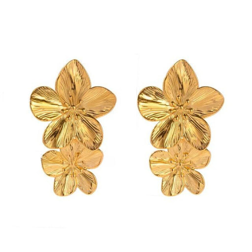 Blumenohrringe - Luxuriöse Blumenohrstecker für Damen in Gold und Silber
