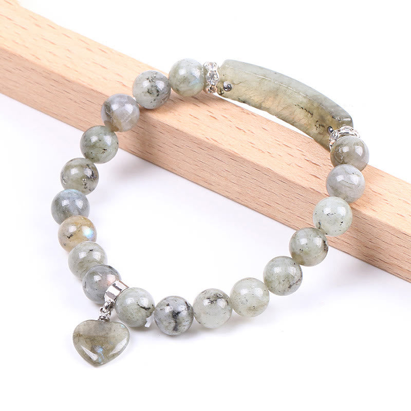 Carmiora natürliches Quarz-Liebes-Herz-Heilperlen-Armband