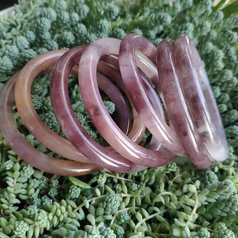 Carmiora Lila Jade Glücksschutzarmband Armreif