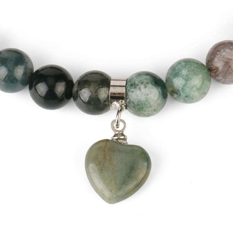Carmiora natürliches Quarz-Liebes-Herz-Heilperlen-Armband