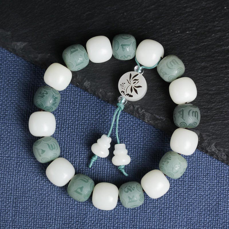 Carmiora White Bodhi Six True Words Schutzarmband