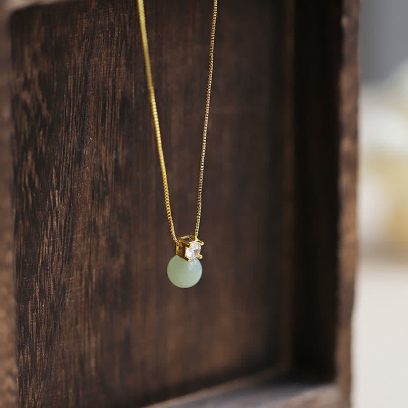 Carmiora Lucky Bead Jade Wohlstand Kette Halskette Anhänger