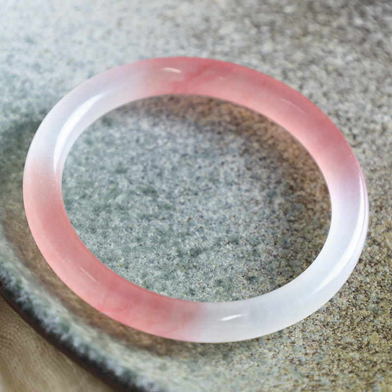 Carmiora Pink Golden Silk Jade Reichtum Armband Armreif