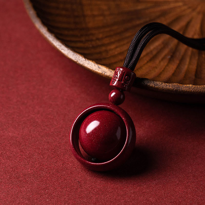 Carmiora Cinnabar Om Mani Padme Hum PiXiu Segen Glücksperlen-Halskettenanhänger