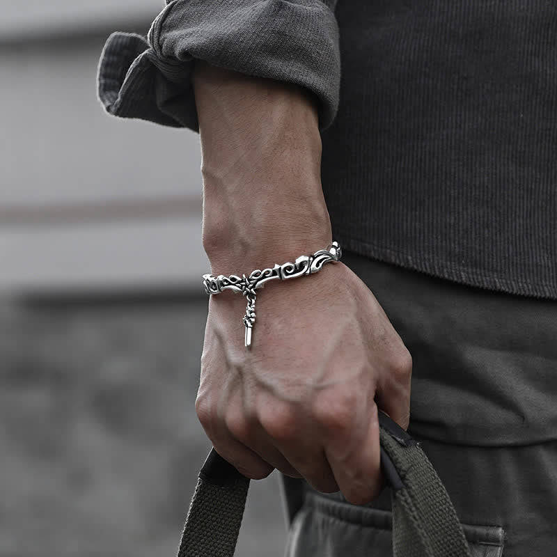 Carmiora-Kupfer-Balance-Armband im Wikinger-Stil mit gedrehtem Flechtmuster