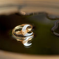 Carmiora Natural Tridacna Stone Moon 14K Gold Segensring