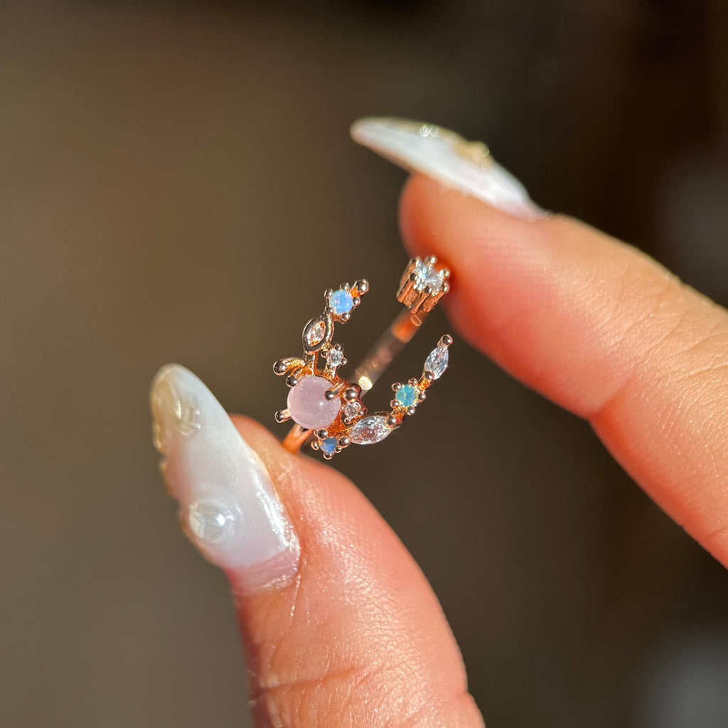 Floraler Mondring (Rot/Pink)