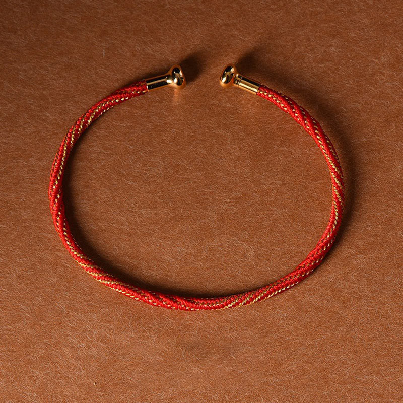 Carmiora Schlichtes Design, handgefertigtes Glücksgeflecht-Manschettenarmband