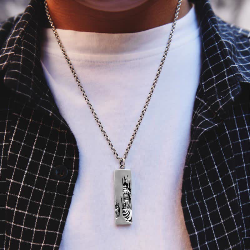 Carmiora Tathagata Buddha Stärke Schutz Amulett Glücksanhänger Halskette