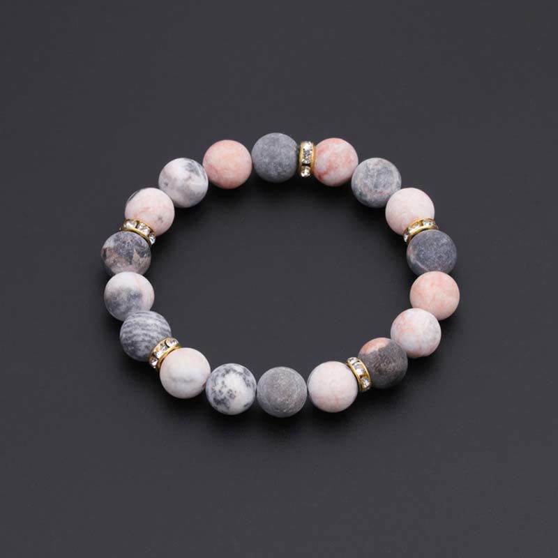 Carmiora Angst Stress Heilung Kristall Zebra Jaspis Perlenarmband