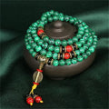 Carmiora tibetische 108 Mala Malachit Perlen Armband Halskette
