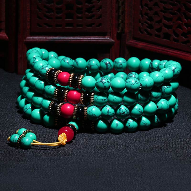 Carmiora tibetisches türkisfarbenes Heil-Mala-Armband