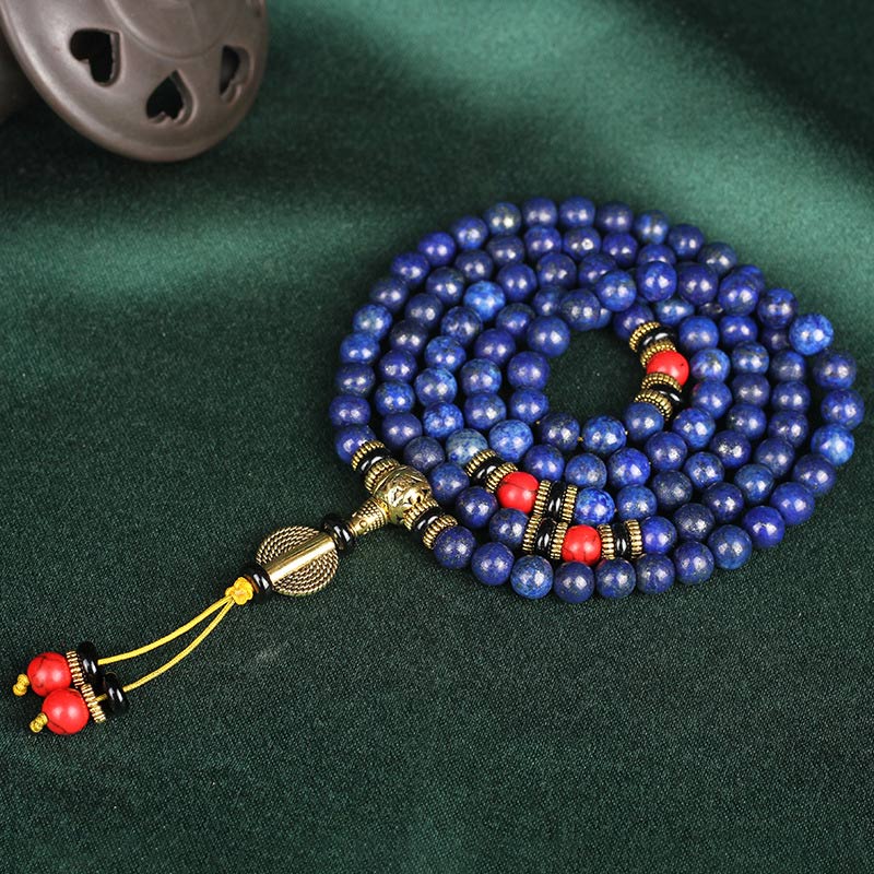 Carmiora Tibetisches Mala Lapislazuli Positives Armband