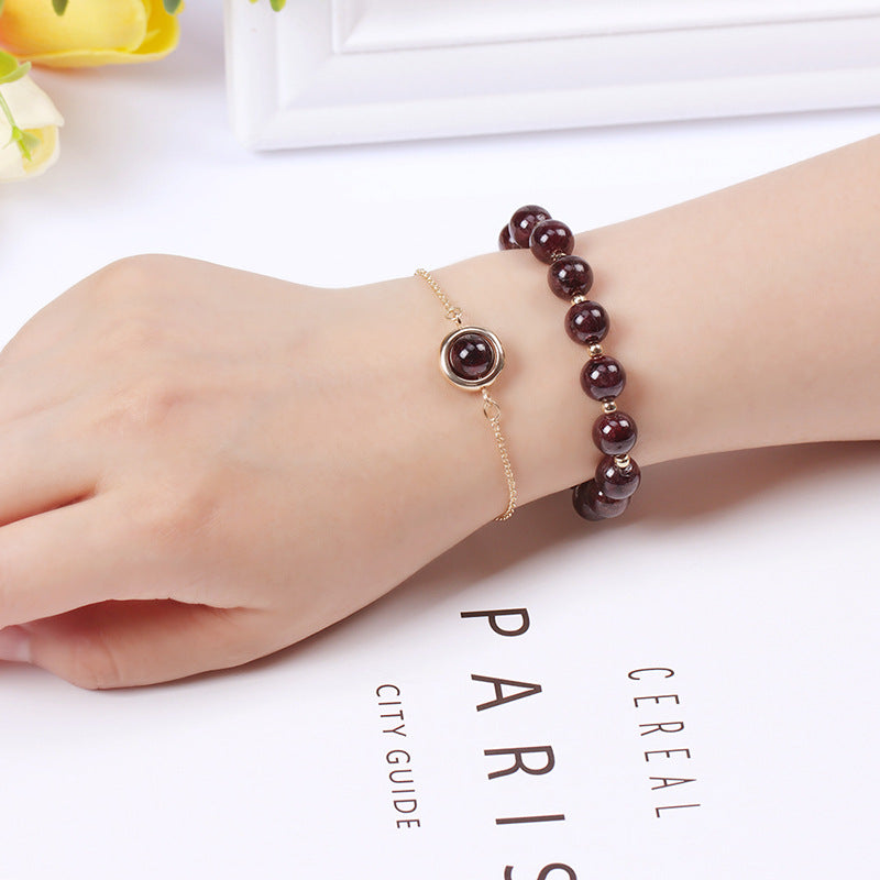 Carmiora Sun Stone Erdbeerquarz Kristall Positives Armband