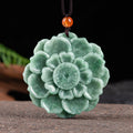 Carmiora Lotus Muster Jade Glück Wohlstand Halskette Anhänger