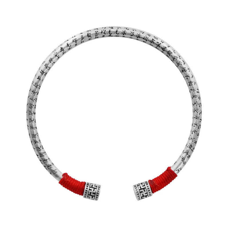 Carmiora Tibet Om Mani Padme Hum Glücksarmband mit roter Schnur