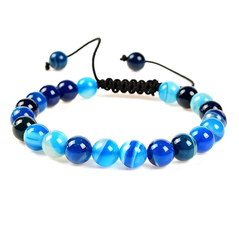 Carmiora Natürliche Heilkraft Edelstein-Kristallperlen, Unisex, verstellbares Makramee-Armband