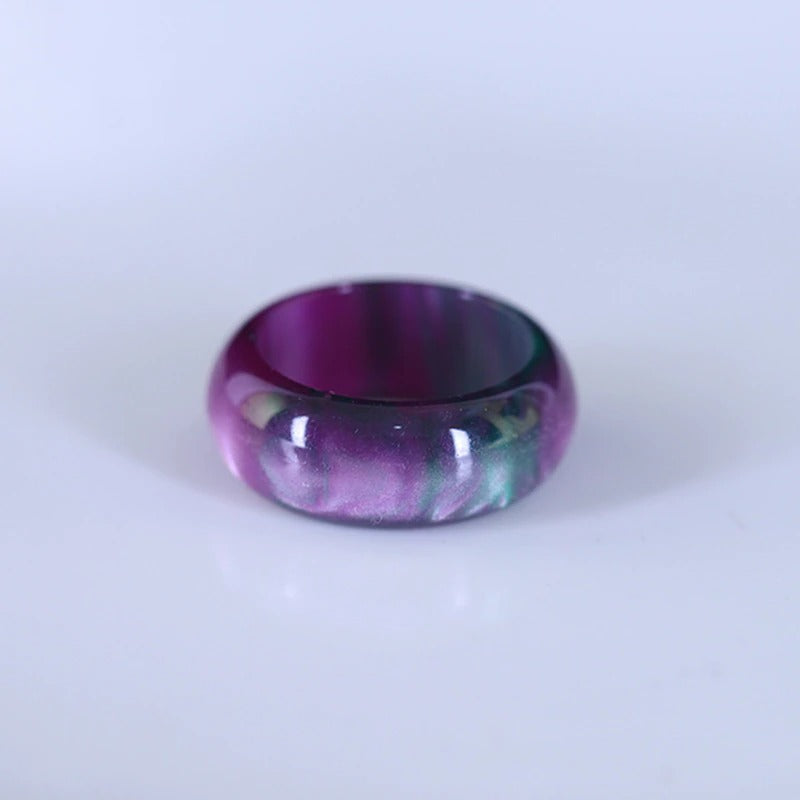 Bunte dicke und runde Harzringe mit Marmormuster