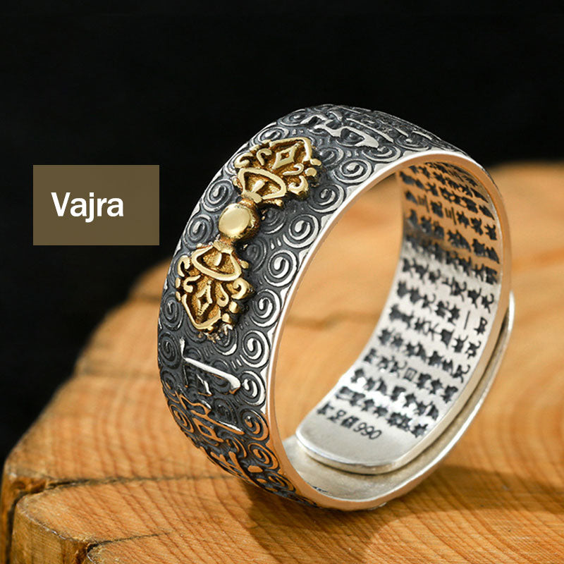 Carmiora Chinesischer Sternzeichen-Natal-Buddha-Reichtum-Glück-verstellbarer Ring