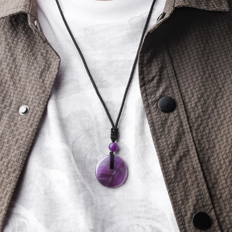 Carmiora Glücksmünzen-Anhänger, Heilkristall-Edelstein-Halskette