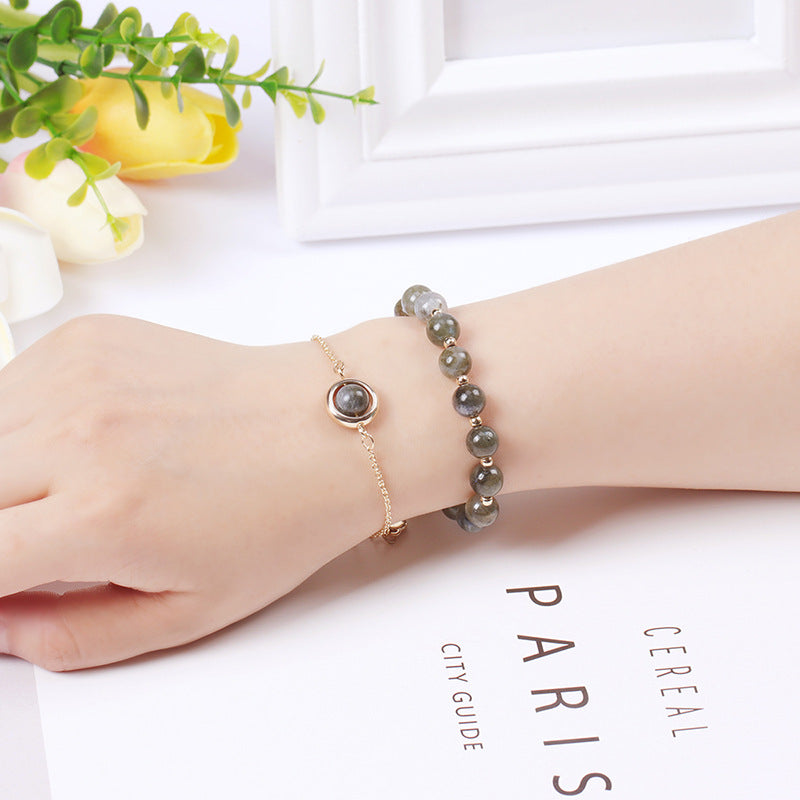 Carmiora Sun Stone Erdbeerquarz Kristall Positives Armband