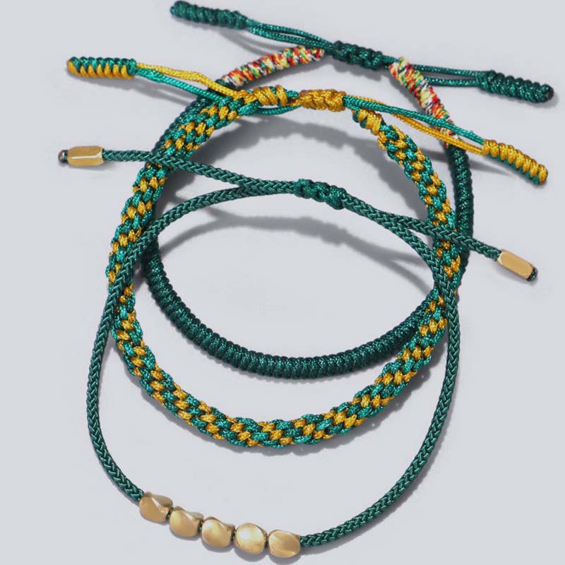 Carmiora 3-teiliges tibetisches Kupferperlen-Heilungs- und Schutz-Glücksarmband-Set