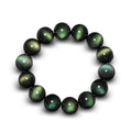 Carmiora Natürliches Obsidian-Armband mit grünem Auge