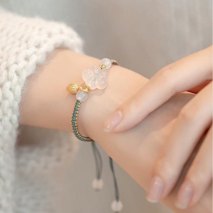 Carmiora rotes Achat-Jade-Lotus-Selbstvertrauen, ruhiges Schnurarmband