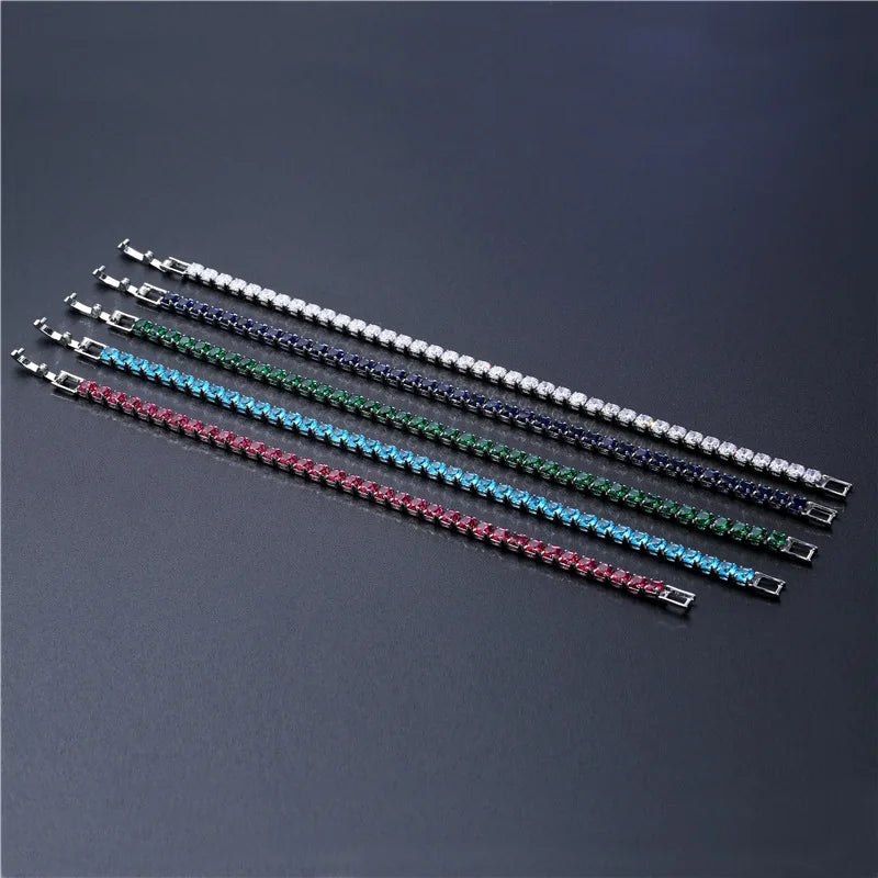 Luxuriöses Tennisarmband aus Silber – Zirkonia, Strasssteine, Brautschmuck