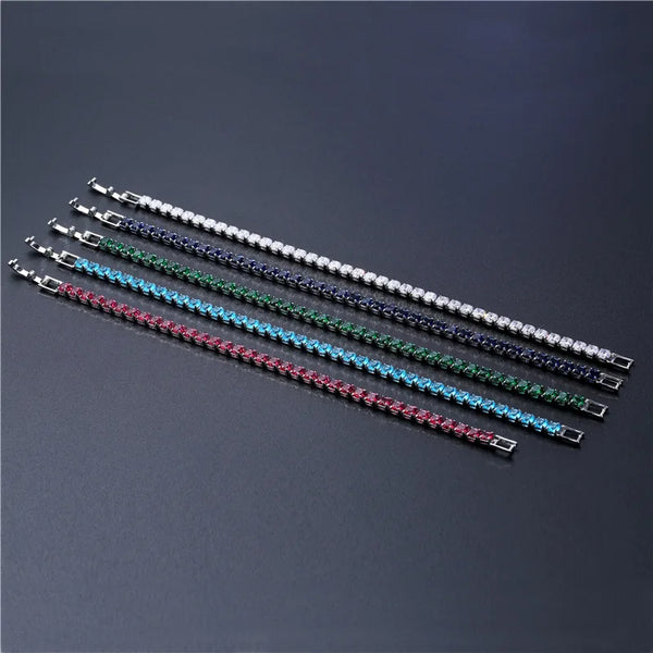 Luxuriöses Tennisarmband aus Silber – Zirkonia, Strasssteine, Brautschmuck