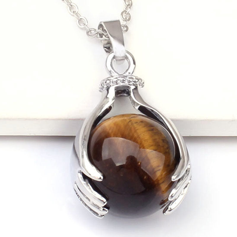 Carmiora Tigerauge-Heiledelstein-Halskette