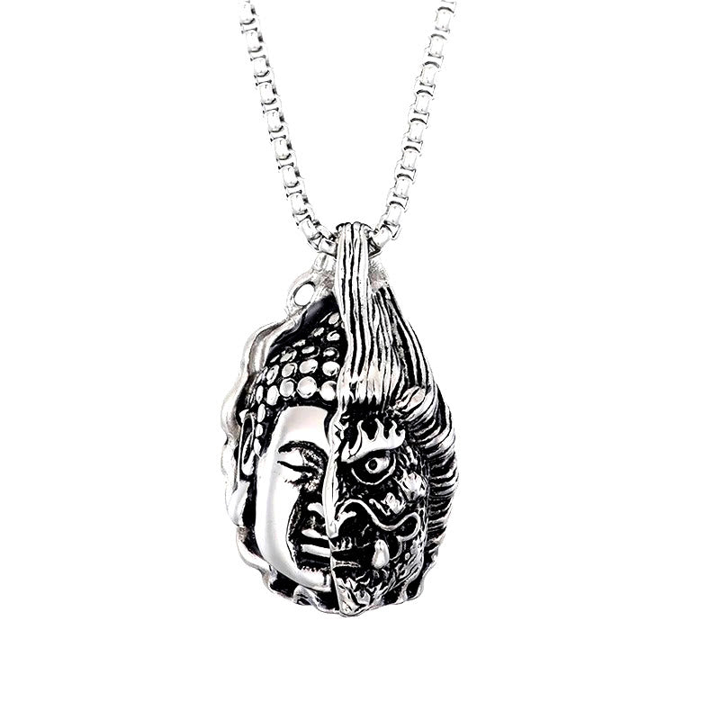 Carmiora Halb Buddha Halb Teufel Kraftvolle Halskette