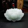 Carmiora Lotus Muster Jade Glück Fülle Halskette Anhänger