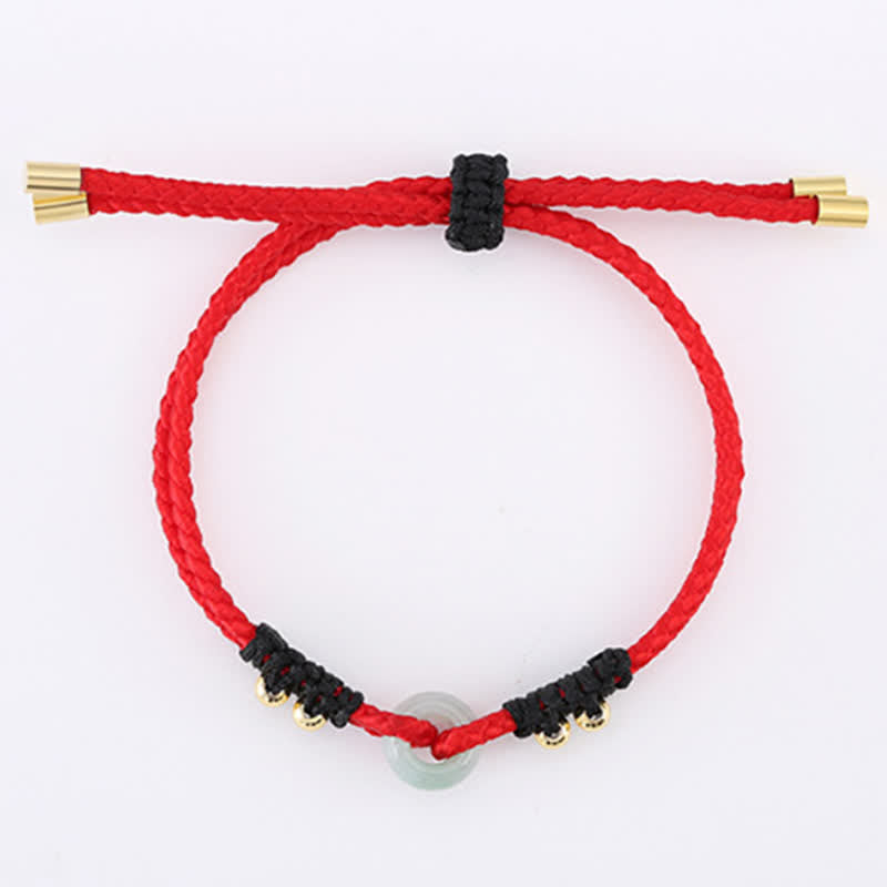 Carmiora Rundes Peace-Schnalle-Jade-Überfluss-Reichtum-Schnur-Armband