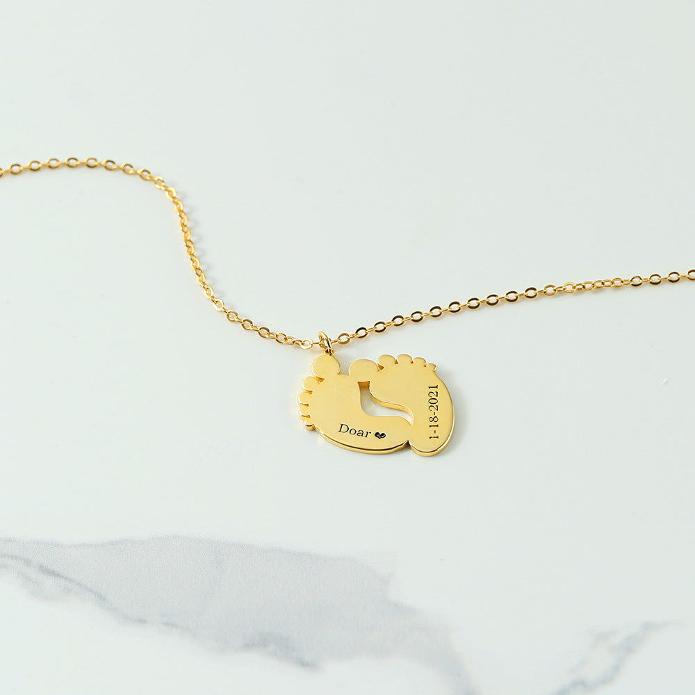 s925 Silber Baby Fuß benutzerdefinierte Halskette