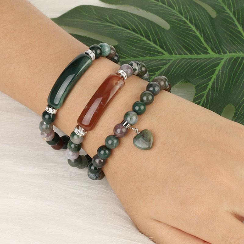 Carmiora natürliches Quarz-Liebes-Herz-Heilperlen-Armband