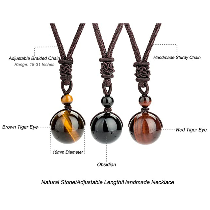 Carmiora tibetisches Tigerauge-Armband-Halsketten-Set