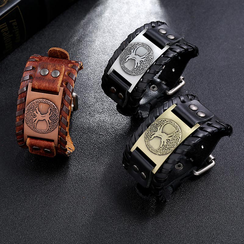 Carmiora Lucky Tree Of Life Balance Lederarmband