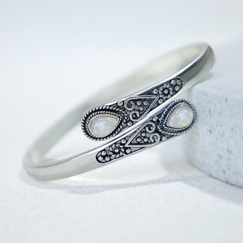 Carmiora Zirkon Wassertropfen Muster Heilung Manschettenarmband Armreif