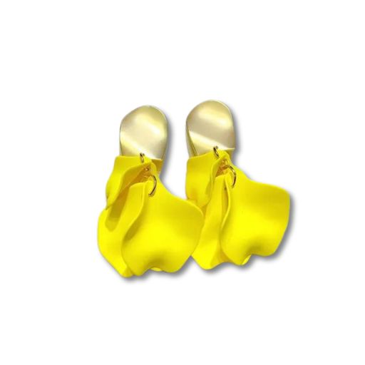 Florale Tropfenohrringe - Bunte Statement-Ohrringe