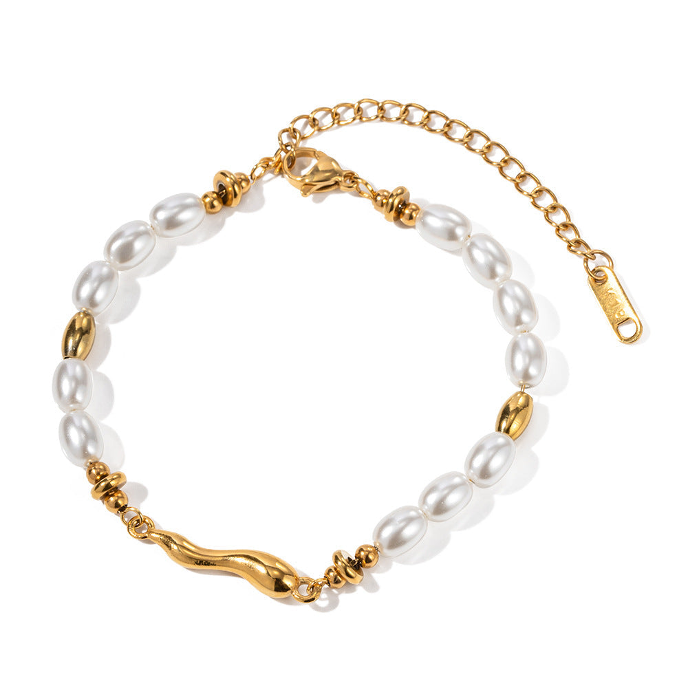 Goldenes Perlen-Kaskaden-Armband