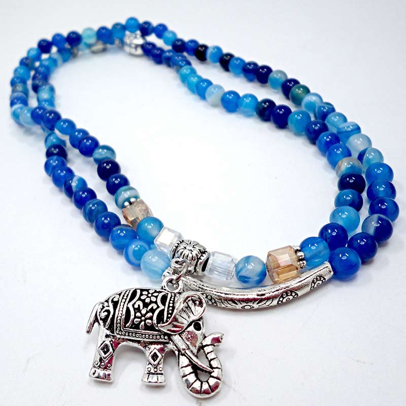 Carmiora natürliches Achat-Elefant-Buddha-Hoffnungsarmband